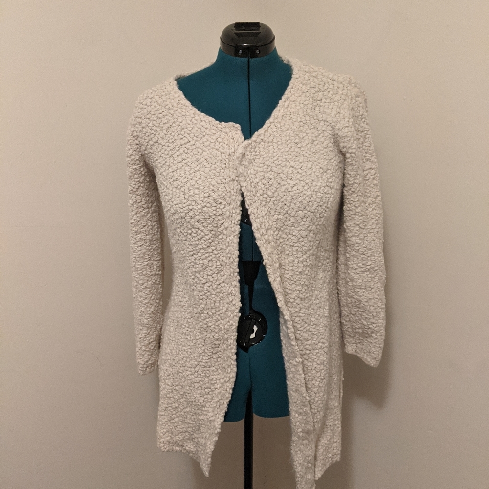 SOLD! POL Women's Oatmeal Open front Soft Chenille Knit Sweater